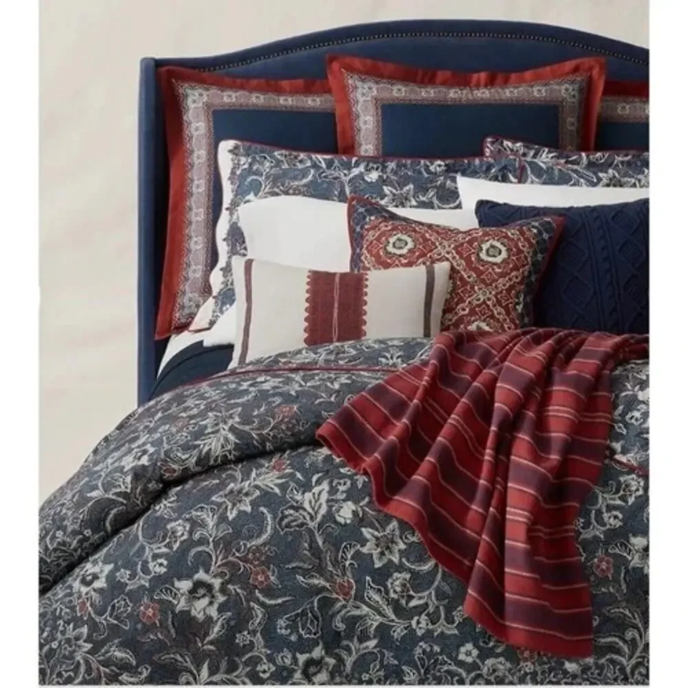Ralph Lauren Mirabelle Duvet Cover Full/Queen 92x96 Navy Blue Floral Paisley NWT